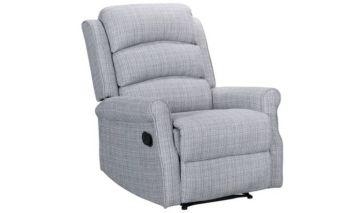 Kyoto Betsy Fabric Manual Recliner Chair - Grey