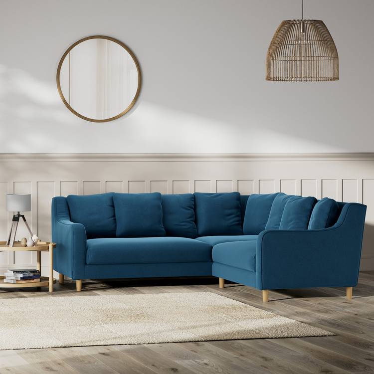 Habitat Swift Reversible Corner Sofa - Ink Blue - Ash Leg 0