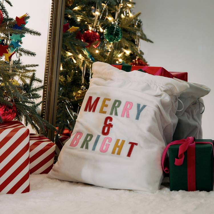 Habitat Merry & Bright Off White Christmas Sack 0