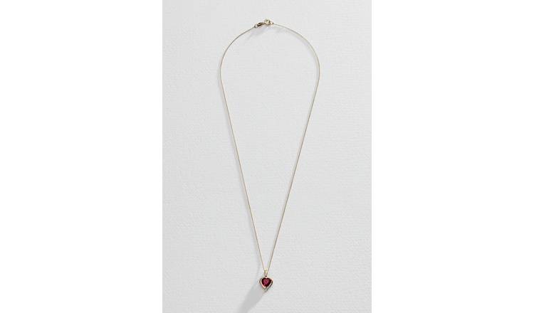 Buy Revere 9ct Created Ruby Diamond Pendant Necklace Womens