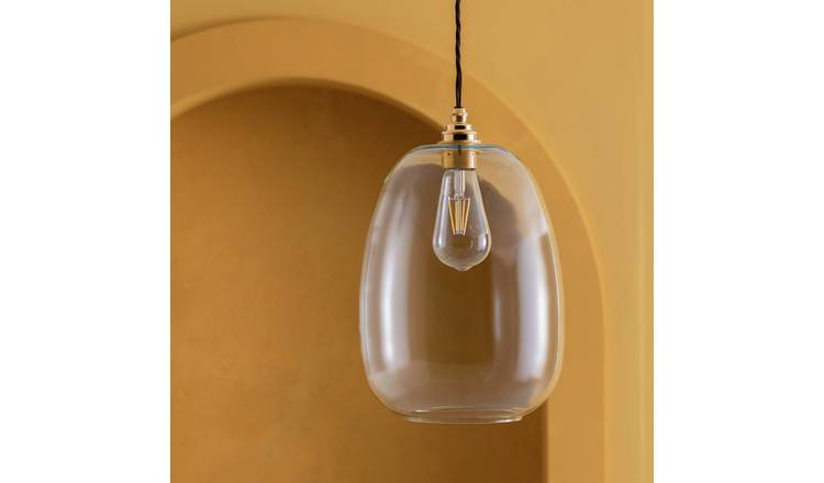 Habitat Glass Clear Easy Fit Drop Lampshade - 29cm