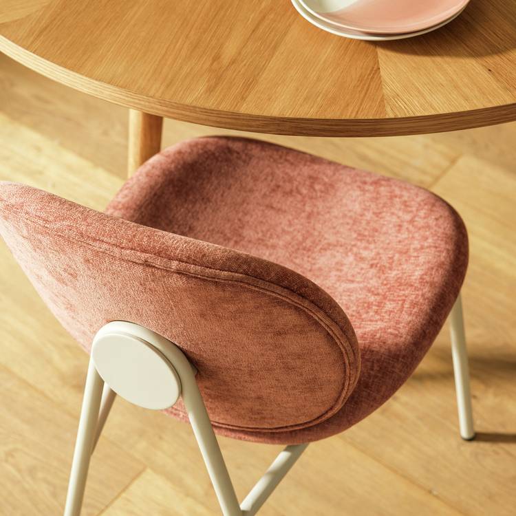 Habitat Oryn Pair of Fabric Dining Chair - Pink 0