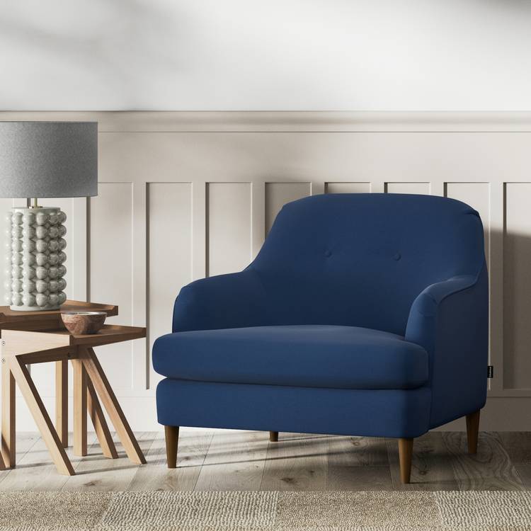 Habitat Frome Fabric Armchair - Navy - Dark Leg 0