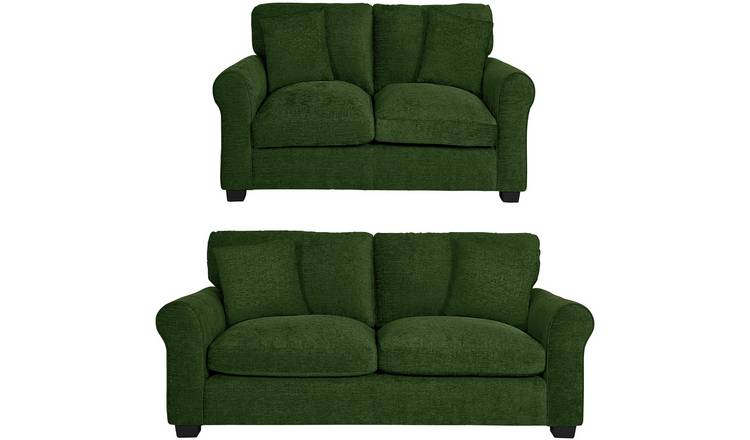 Argos Home Taylor Fabric 2 Seater & 3 Seater Sofa - Green