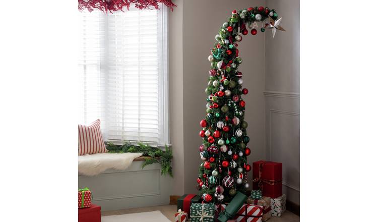 Argos Home 6ft Curved Top Slim Christmas Tree