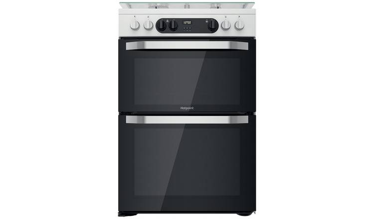 Hotpoint HDM67G9C2CW 60cm Double Oven Dual Fuel Cooker White