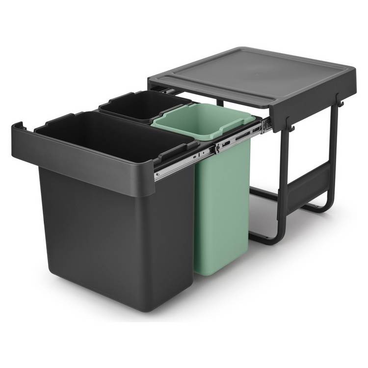 Brabantia Sort & Go 10+10+20 Litre Built-in Bin - Dark Grey 0