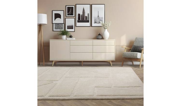 Asiatic Horizon Ivory Cut Pile Rug - 170x120cm