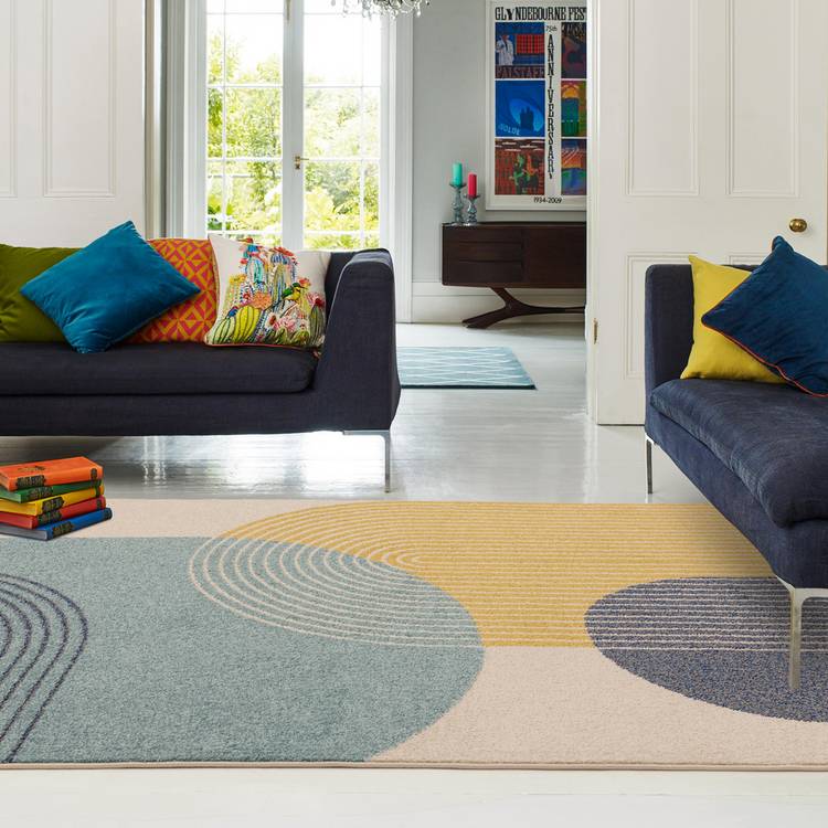 Asiatic Muse Retro Blue Cut Pile Rug - 150x80cm 0