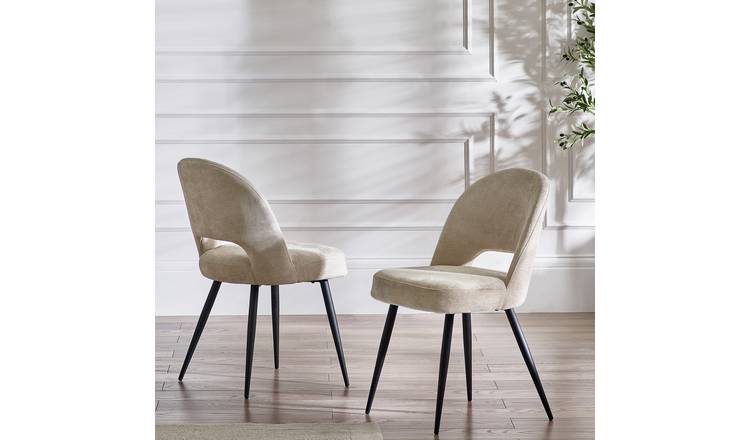 Julian Bowen Ella Pair of Fabric Dining Chairs - Cream