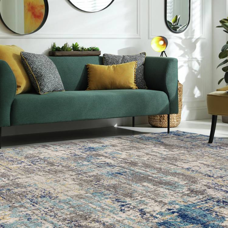 Asiatic Nova Illusion Blue Cut Pile Rug - 170x120cm 0