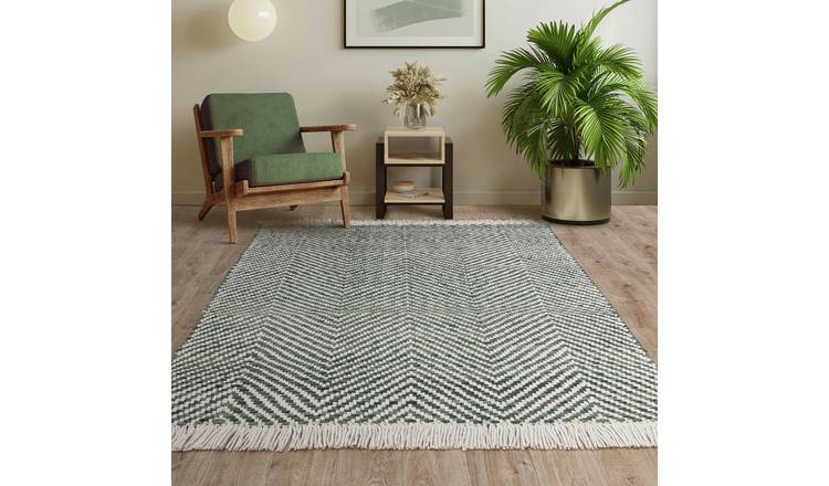 Asiatic Vigo Green Flatweave Rug - 170x120cm