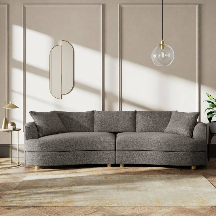 Habitat Sacha Fabric 4 Seater Sofa - Charcoal - Ash Leg 0