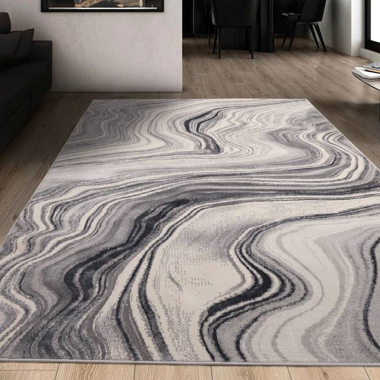 Homemaker Dusk Watercolour Marble Grey Rug - 170x120cm 0