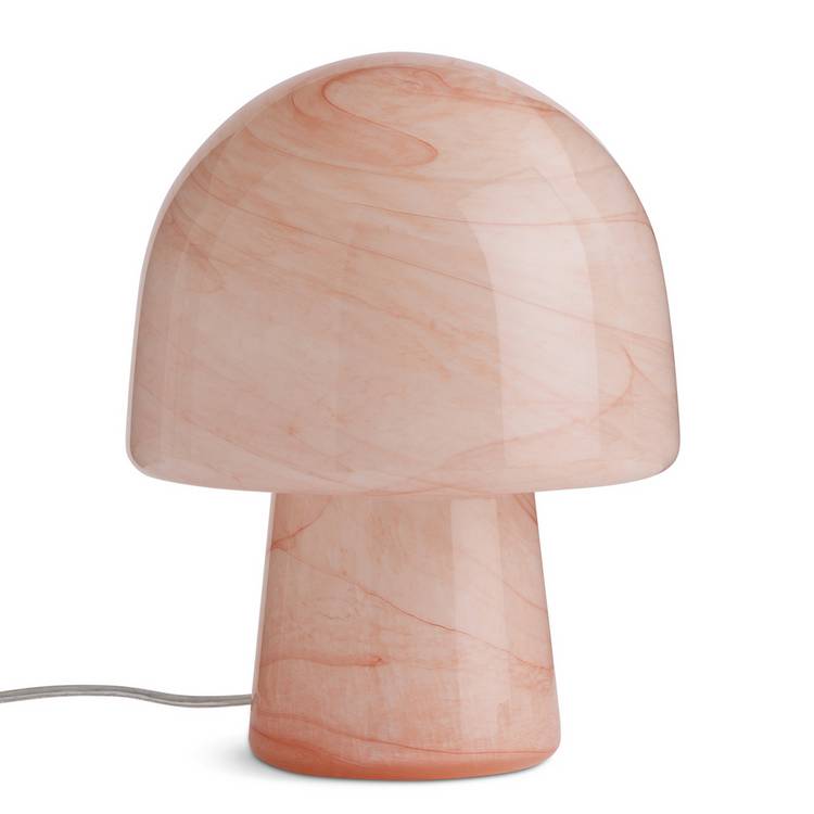 Habitat Alabaster Glass Mushroom Table Lamp - Peach 0