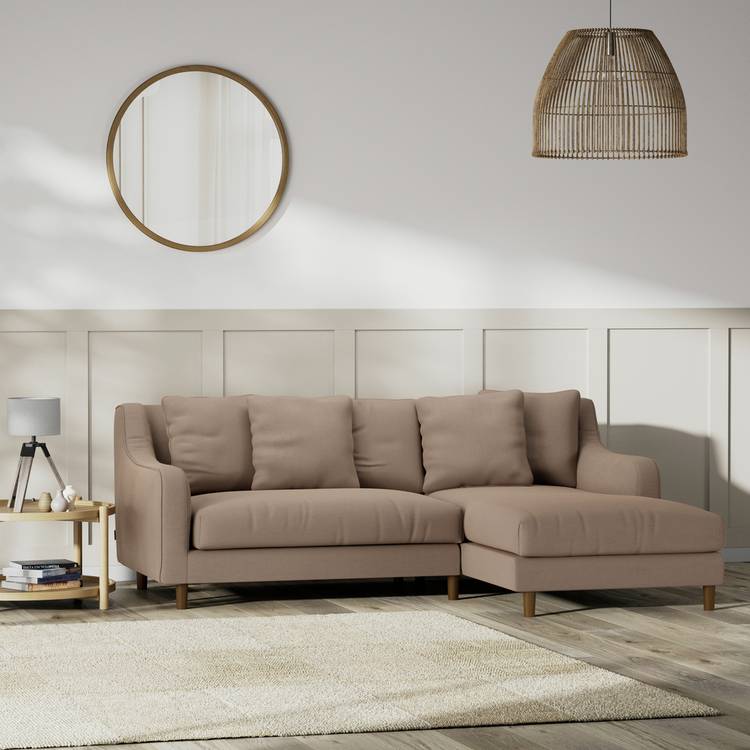 Habitat Swift Right Hand Corner Sofa - Biscuit - Dark Leg 0