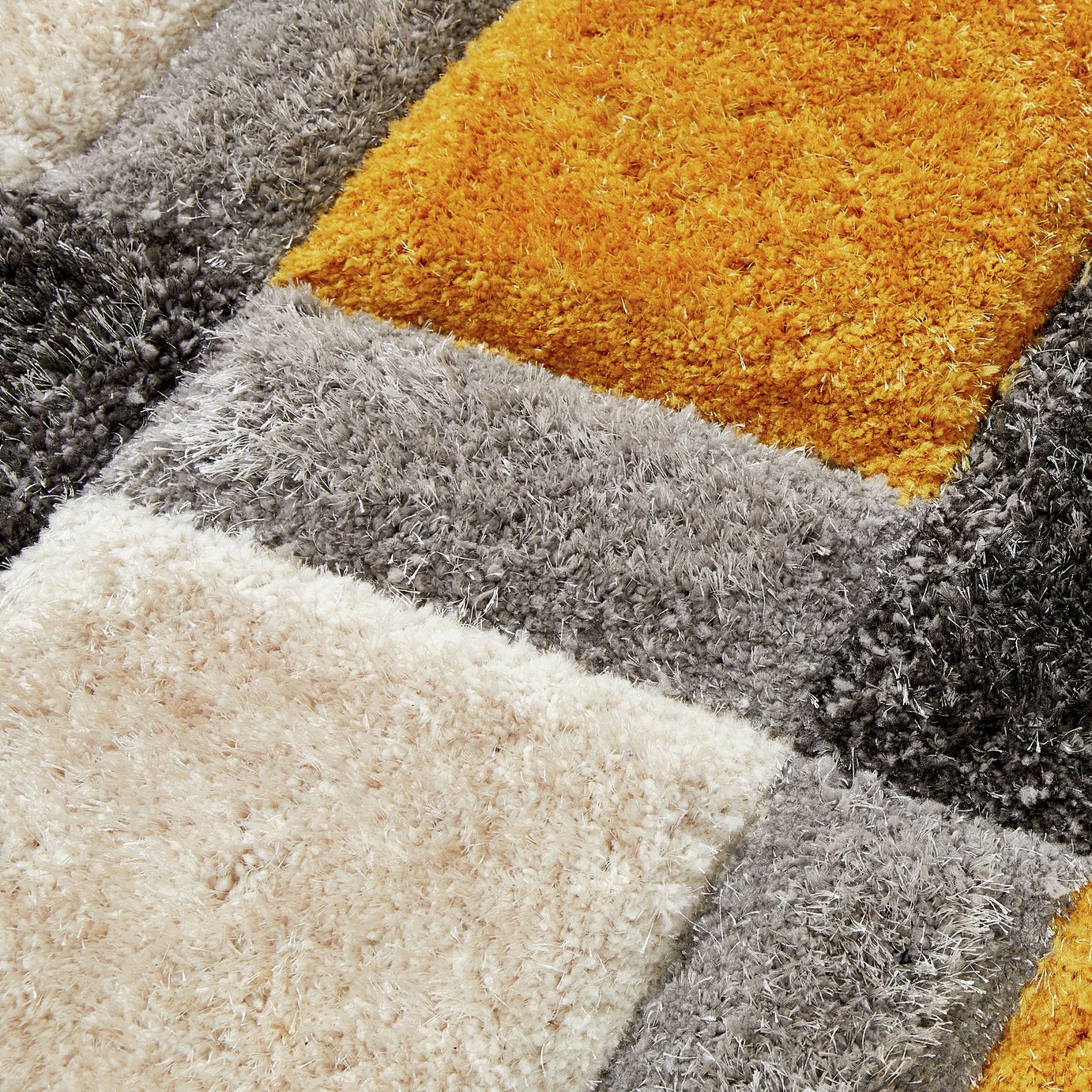 Buy Origins 3D Geometric Ochre Shaggy Rug - 120x170cm | Rugs | Argos