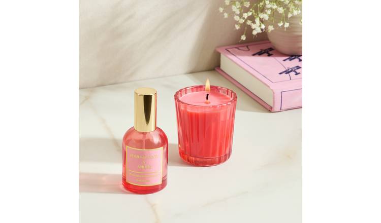 Habitat Votive Candle & Room Spray Set - Pomegranate & Amber