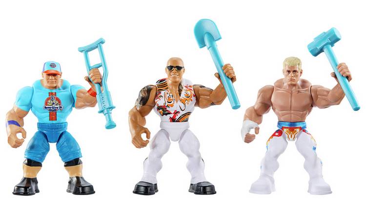 WWE Knuckle Cruncher Action Figure 3-Pack with 8 Accessories