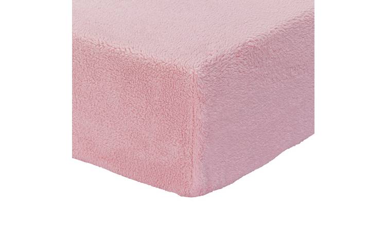 Argos Home Fleece Pale Pink Fitted Sheet - Kingsize