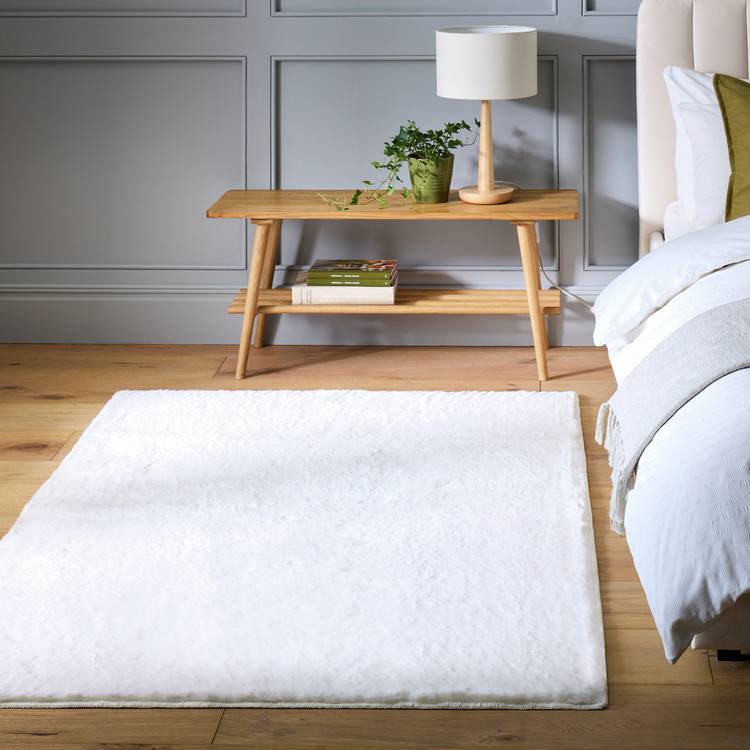 Habitat Softie Cream Short Pile Rug - 170x120cm 0