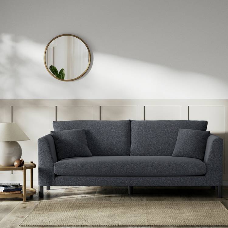 Habitat Aston Fabric 3 Seater Sofa - Charcoal - Black Leg 0