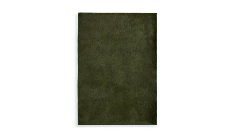 Habitat Cosy Soft Moss Green Short Pile Rug - 230x160cm