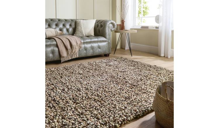 Origins Natural Wool Shaggy Rug - 170x120cm