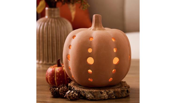 Argos Home Terracotta Orange Pumpkin Halloween Decoration