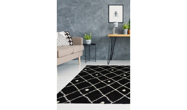 Homemaker Snug Nomadic Black Shaggy Rug - 290x200cm