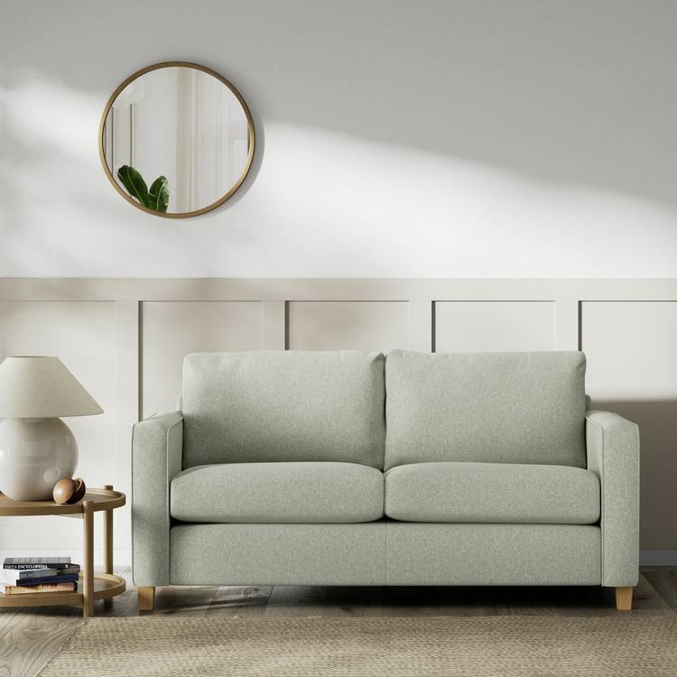 Habitat Flint Fabric 2 Seater Sofa Bed - Sage Green -Ash Leg 0