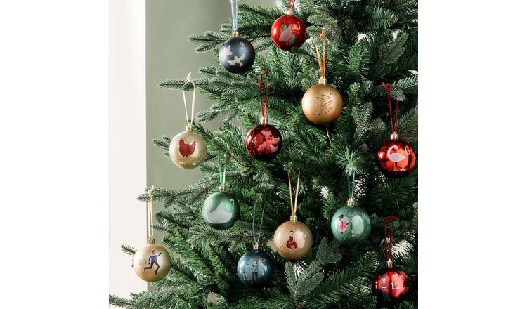 Habitat Pack of 12 Shatterproof 12 Days of Christmas Bauble
