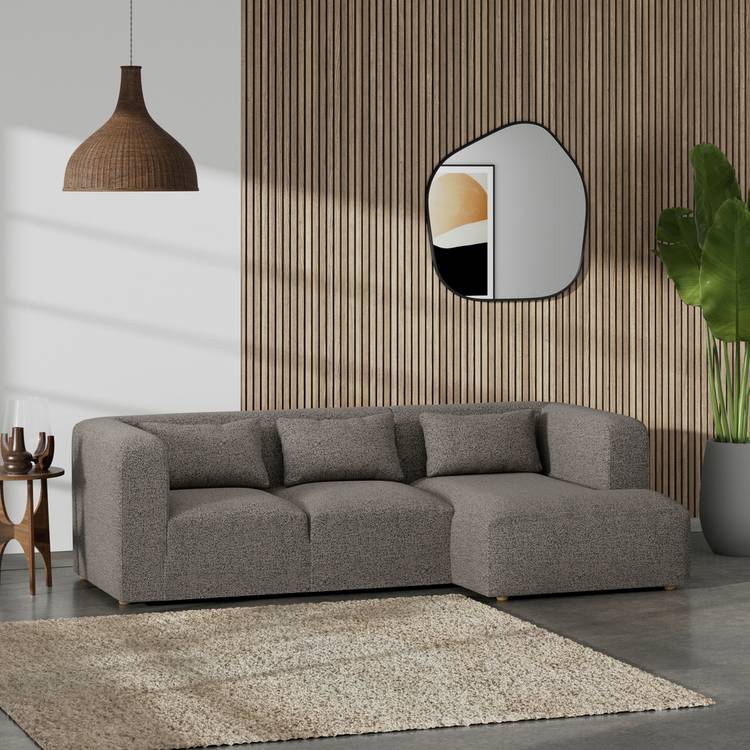 Habitat Lars Right Hand Corner Sofa - Charcoal - Ash Leg 0