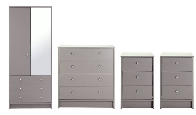 Argos grey deals wardrobe with drawers