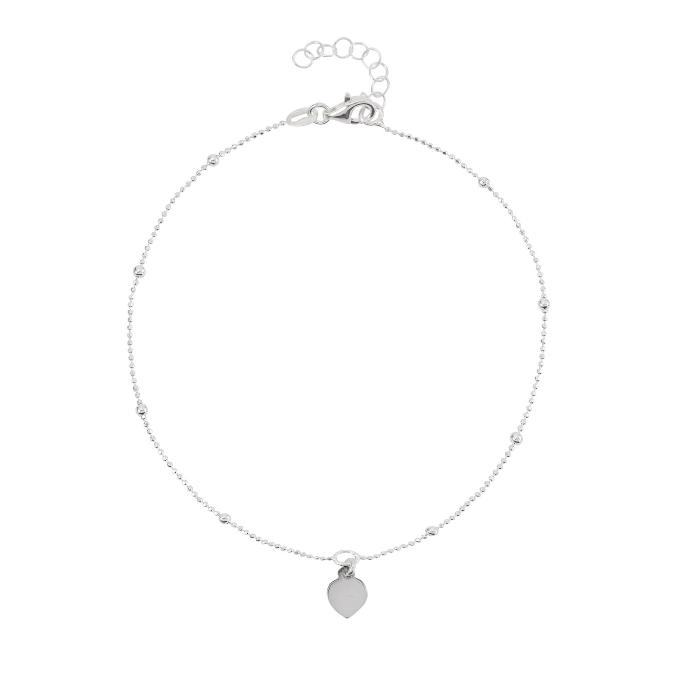 State of Mine Sterling Silver Beaded Anklet with Heart Charm Review