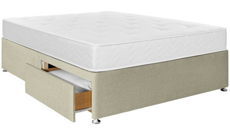 Argos Home Carlton Kingsize 2 Drawer Divan Bed - Natural