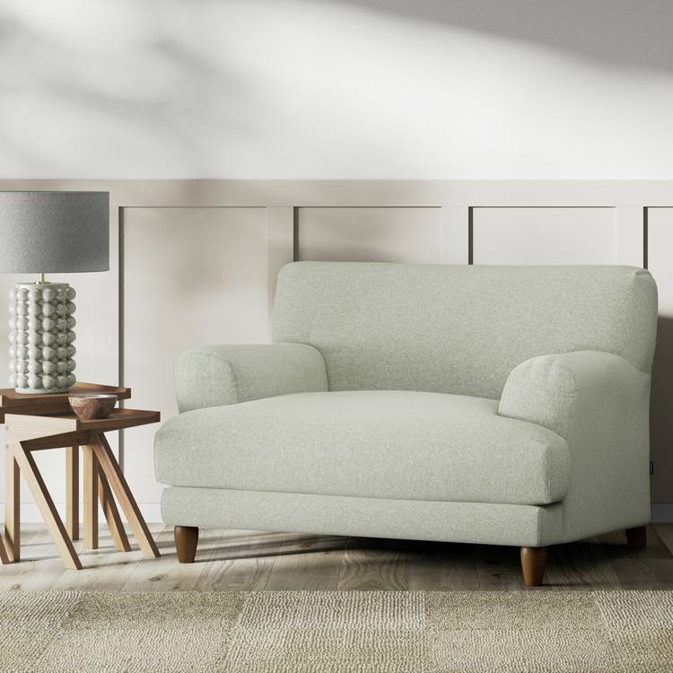 Habitat Askem Fabric Cuddle Chair - Sage Green - Dark Leg 0