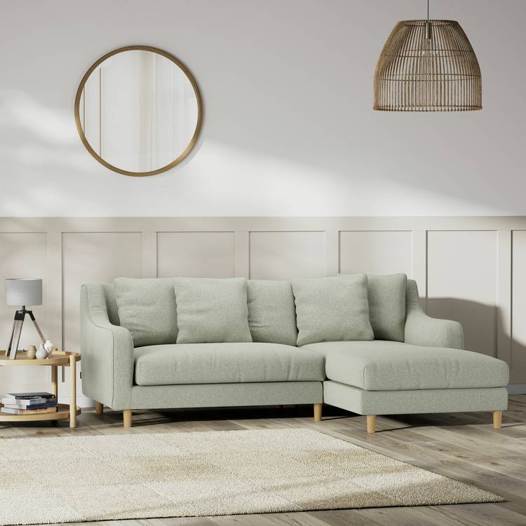 Habitat Swift Right Hand Corner Sofa - Sage Green - Ash Leg 0