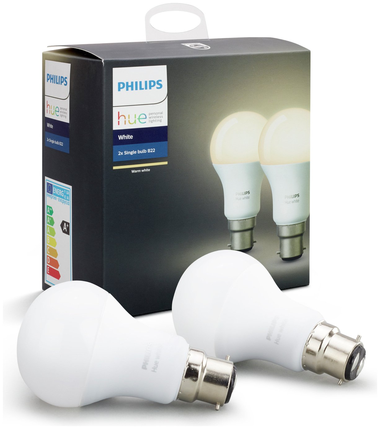 Philips Hue White B22 Bulbs - Twin Pack