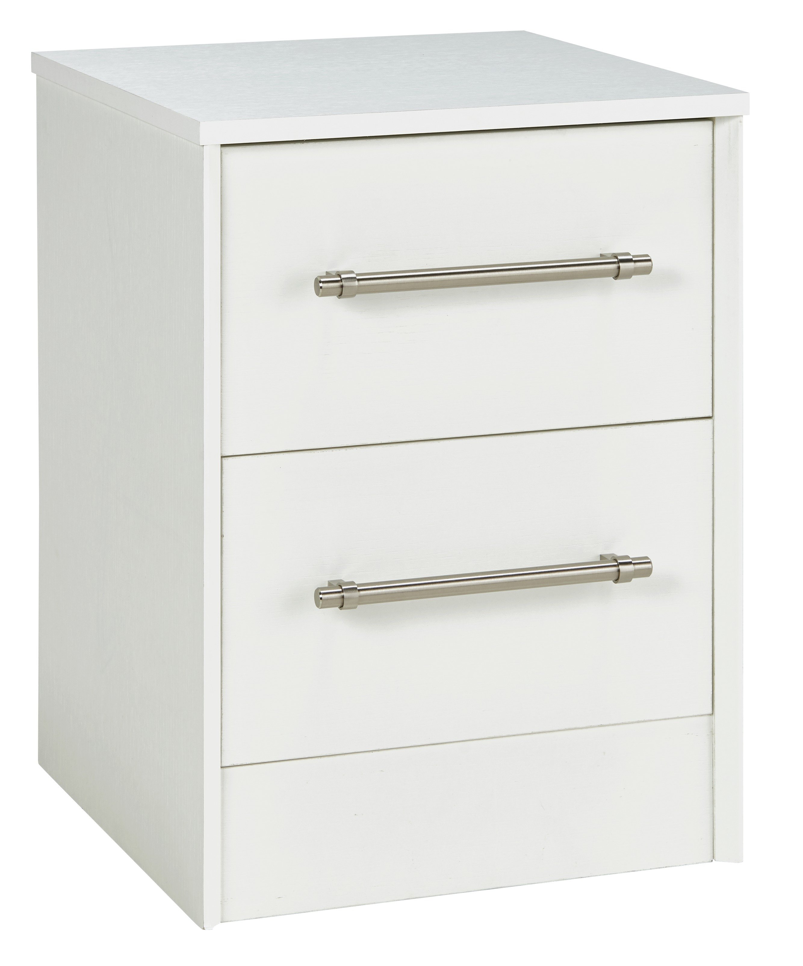 Victoria 2 Drawer Bedside Table - White