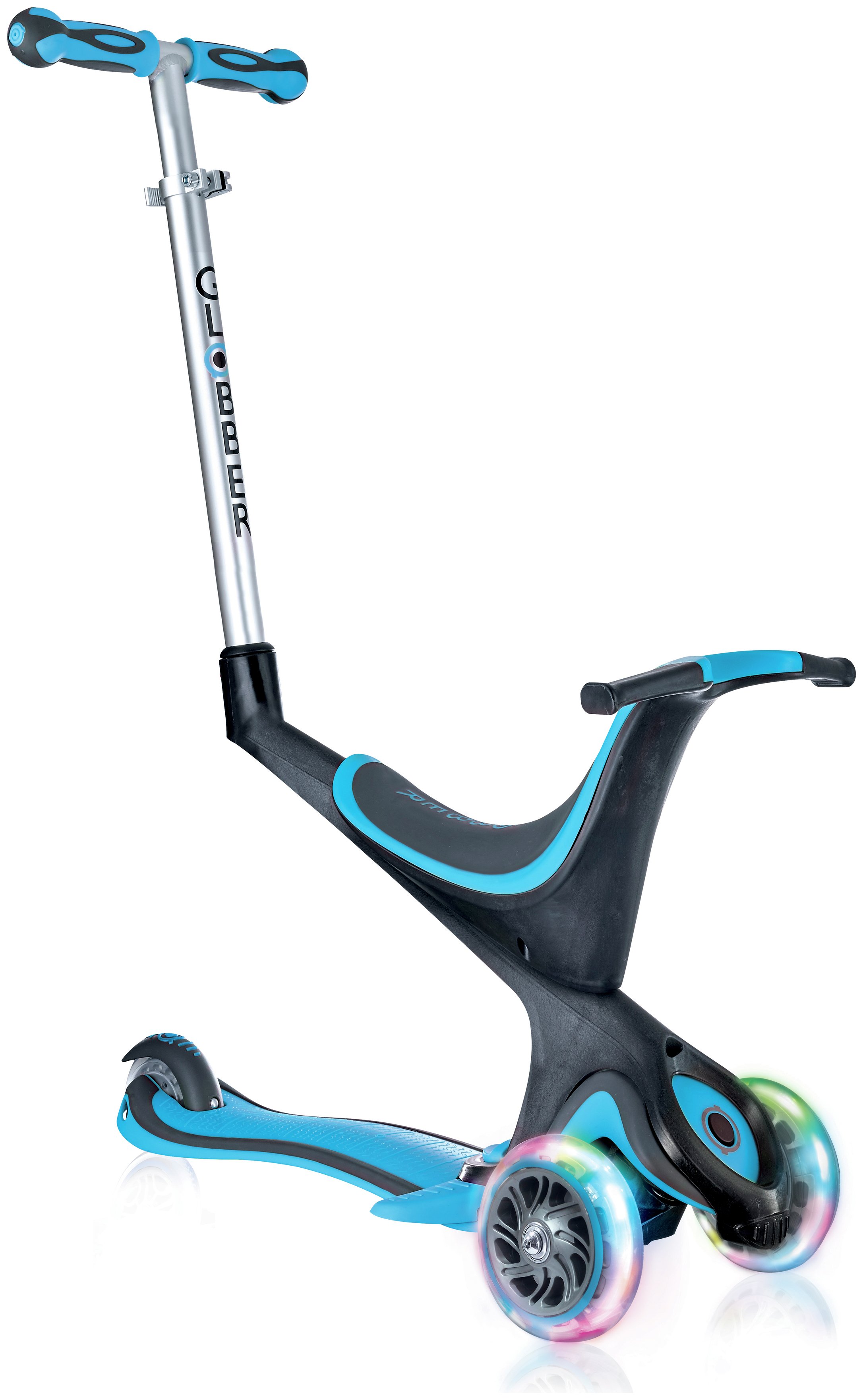 Globber Evo 5in1 Lights 3 Wheel Scooter Sky Blue Reviews