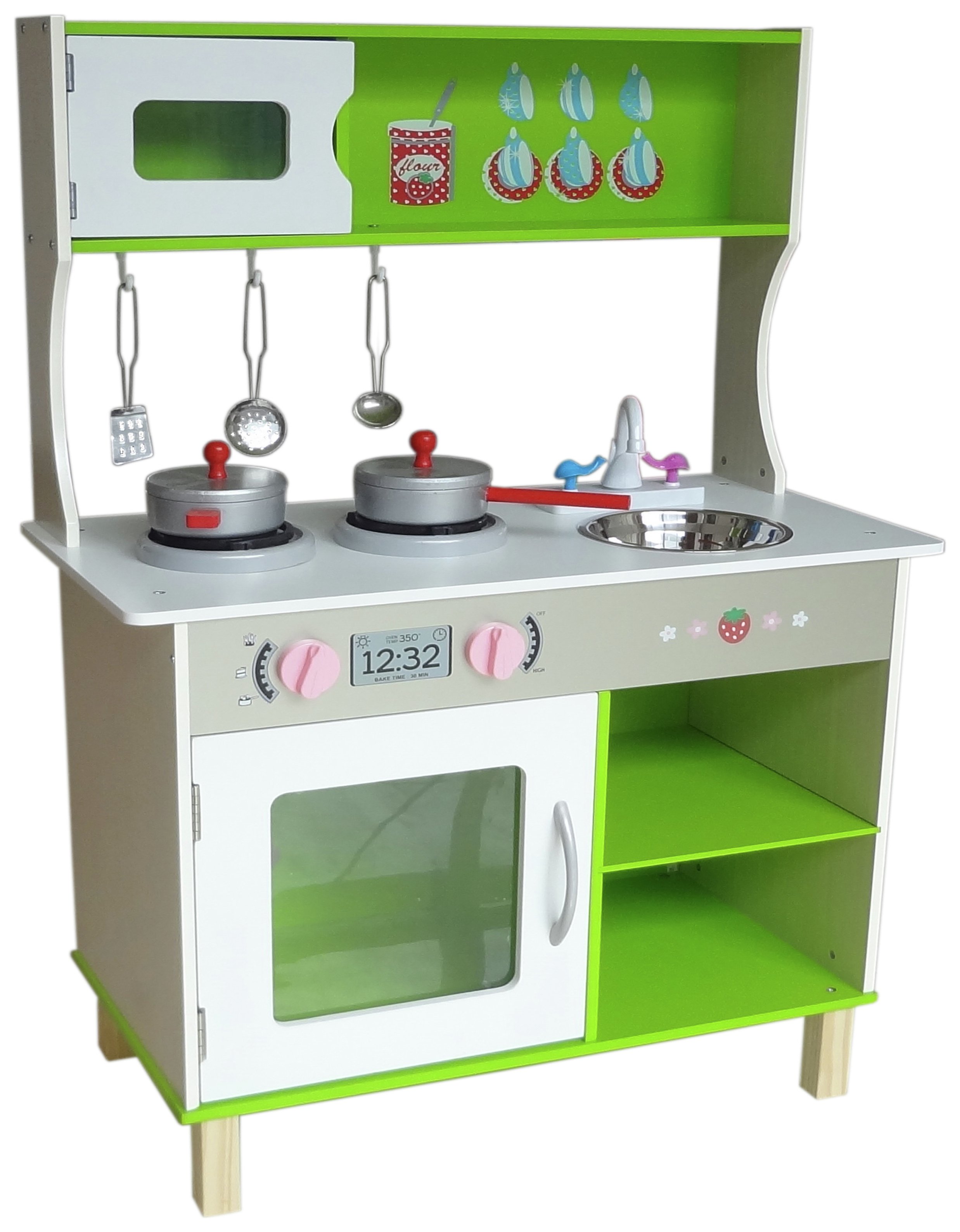 Kiddi Style Kid's Large Modern Wood Kitchen - Green