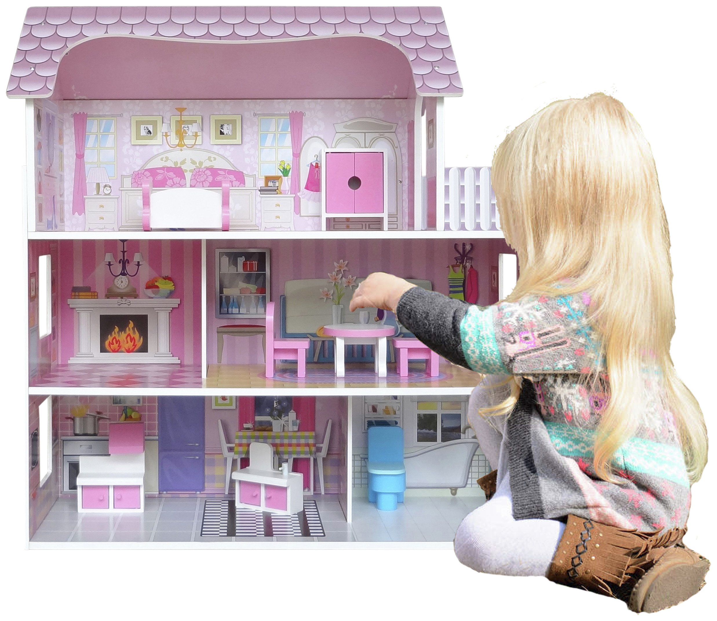 Kiddi Style Kid's Large Victorian Wooden Doll's House Reviews