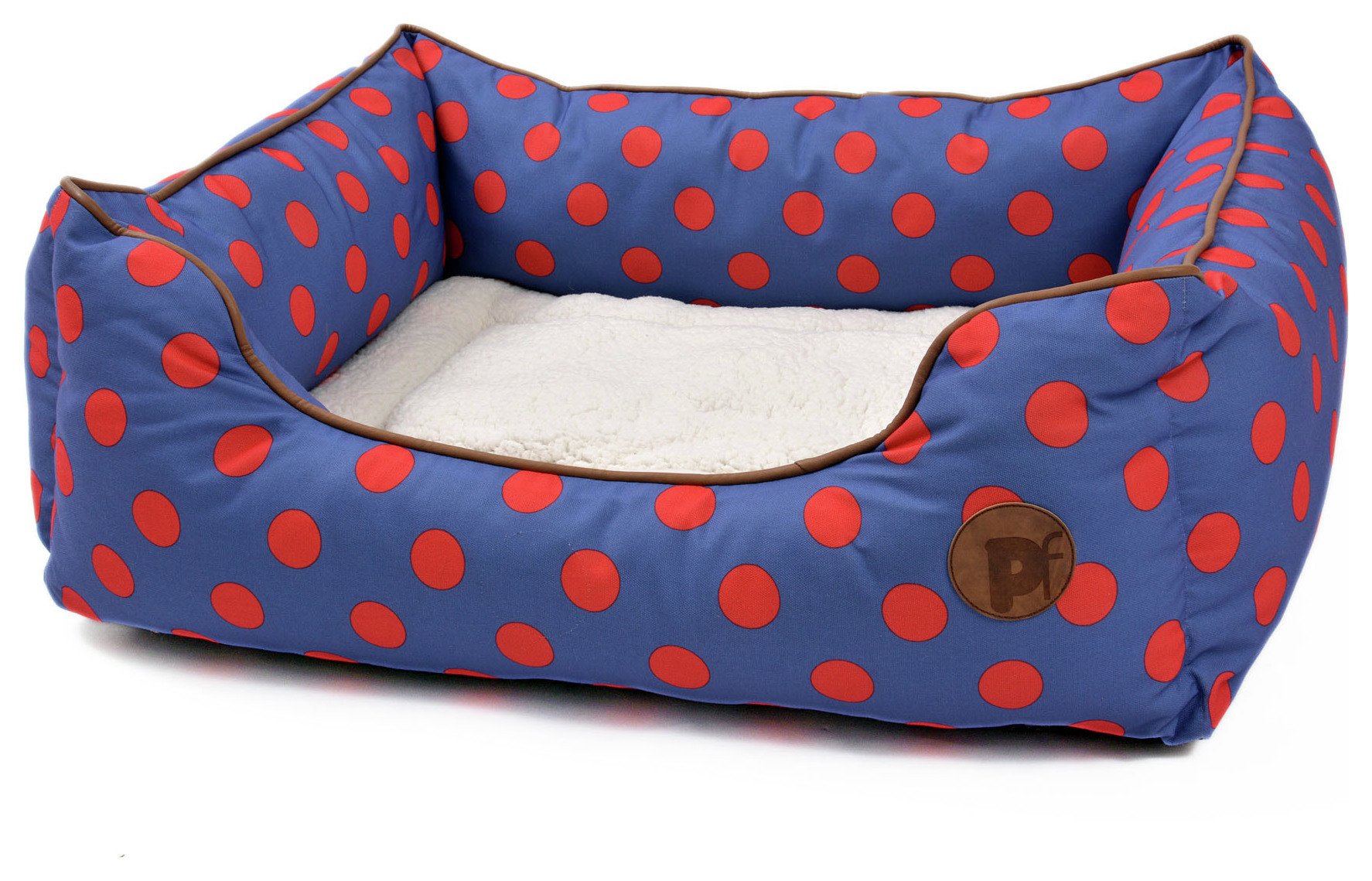 Petface Blue Spots Square Bed