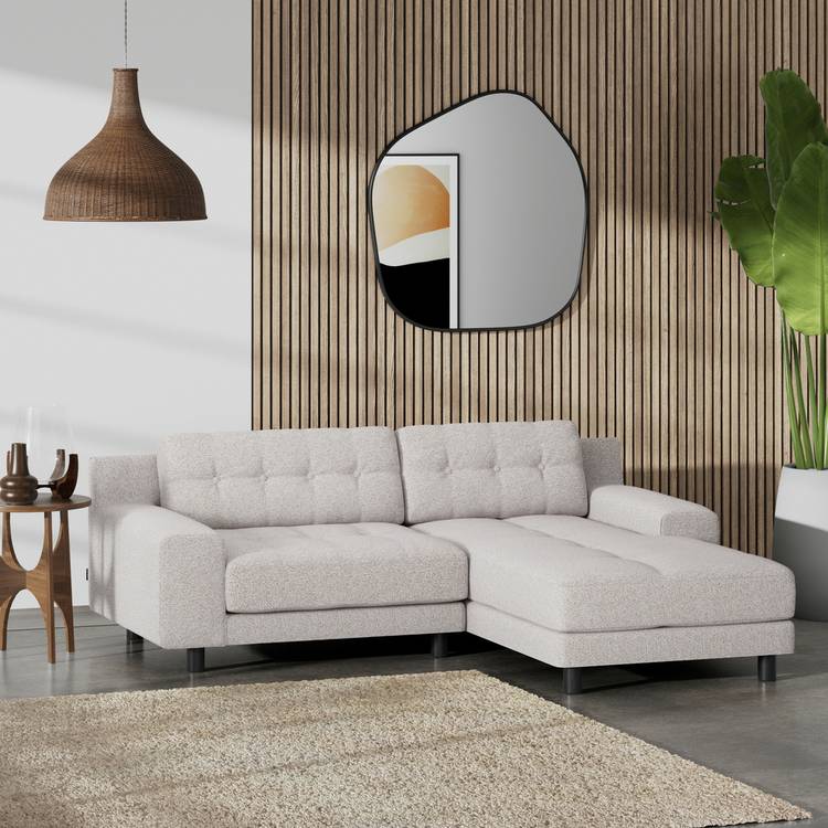 Habitat Hendricks Right Hand Corner Sofa -Natural- Black Leg 0