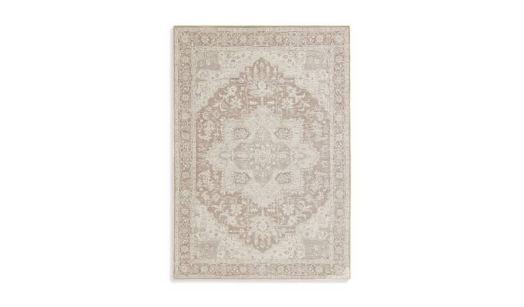 Habitat Vintage Effect Neutral Flatweave Rug - 150x80cm