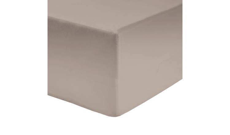 Habitat Cotton Rich 180TC Neutral Fitted Sheet - King size