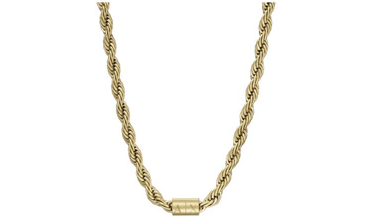 Armani Exchange Gold Plated Stainless Steel Chain Necklace