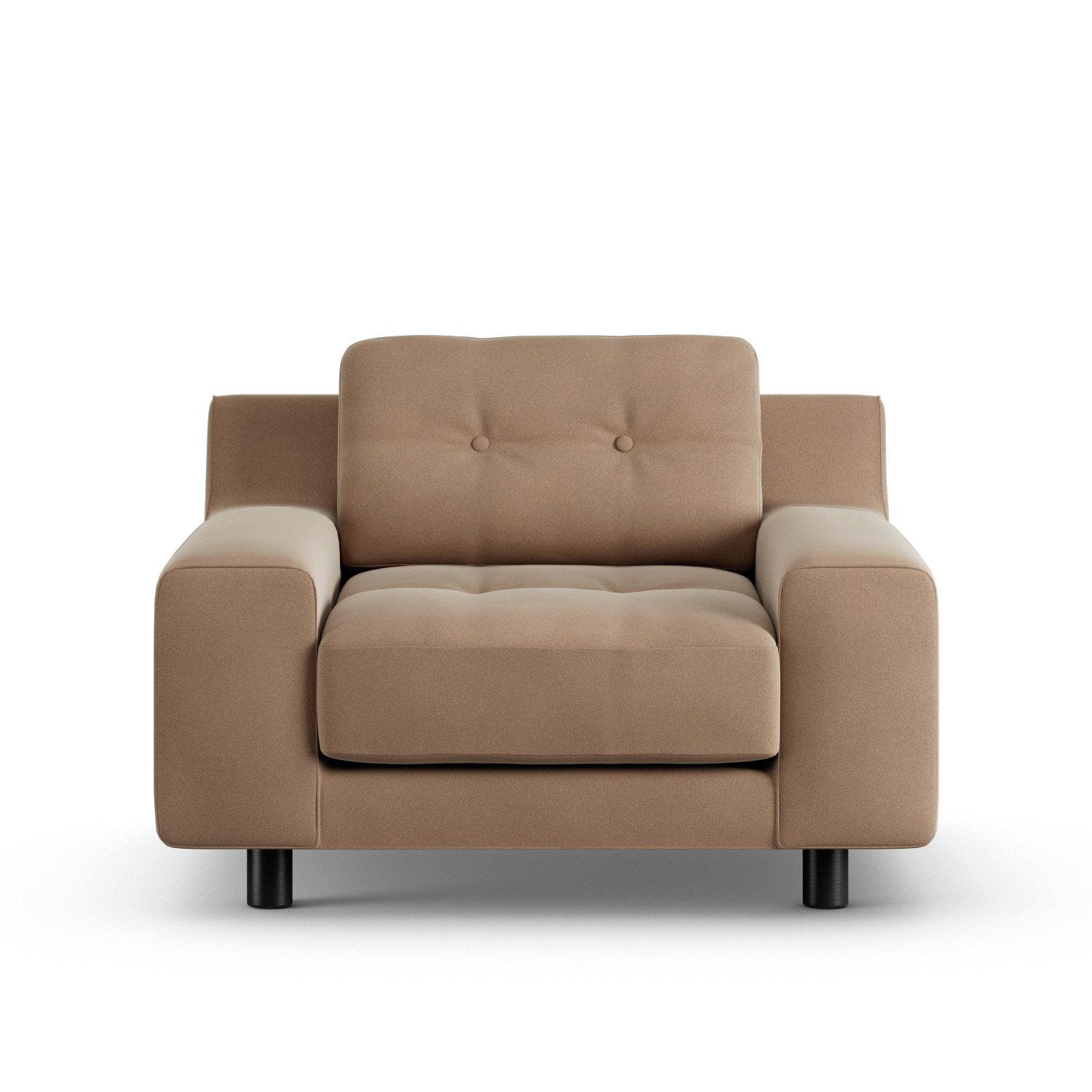 Habitat Hendricks Velvet Arm chair - Latte - Black Leg