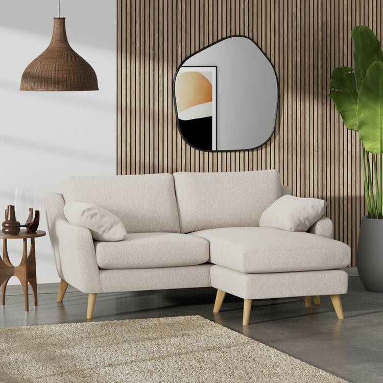 Habitat Ivor Right Hand Corner Sofa - Natural - Ash Leg 0